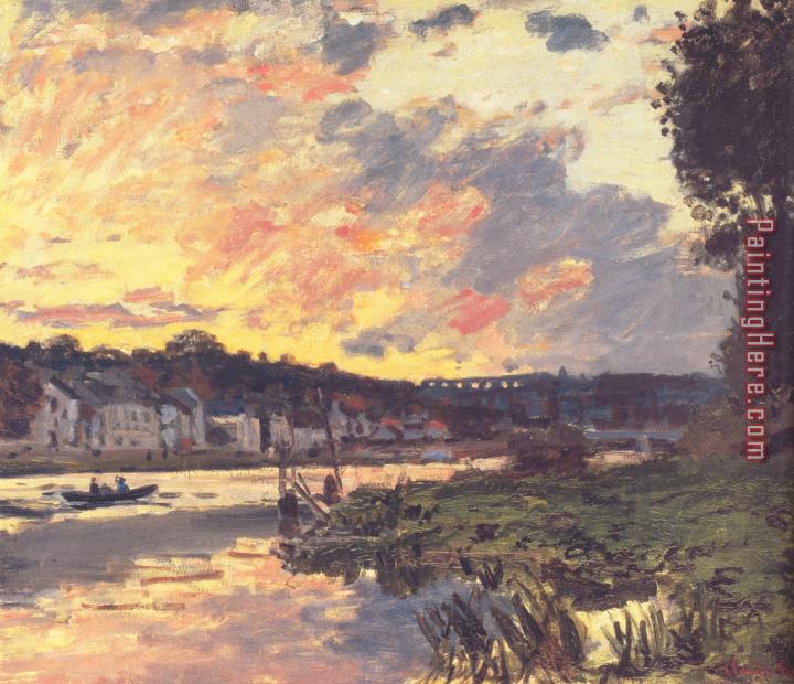 Claude Monet The Seine at Bougival in The Evening